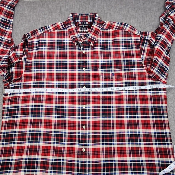 Vintage Ralph Lauren Big Shirt Plaid 100% Cotton Button Down Pocket Shirt. XL - Picture 4 of 9